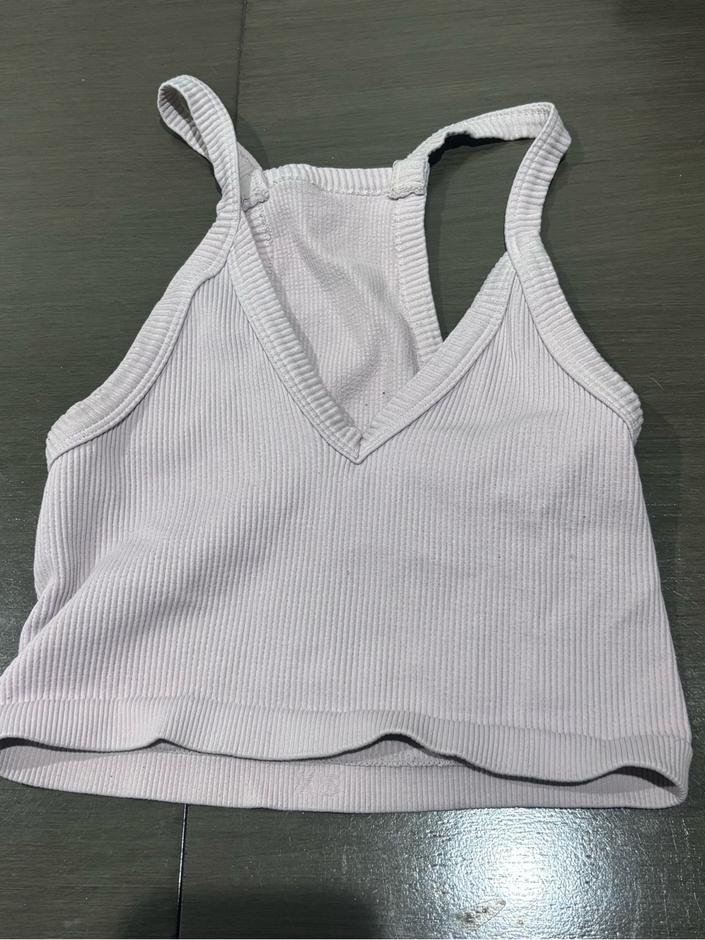 Urban Outfitters Ribbed V-Neck Crop Bralette - Light Lavender